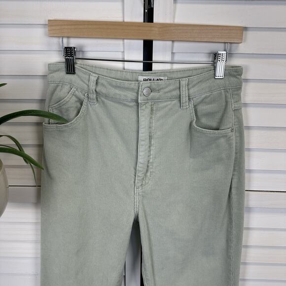 Rollas‎ X Anthropologie Green Original High Rise Straight Corduroy Pants Size 29 - Picture 3 of 10